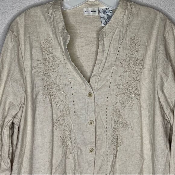 Vintage White Stag Linen Blend Pantsuit - Picture 5 of 15